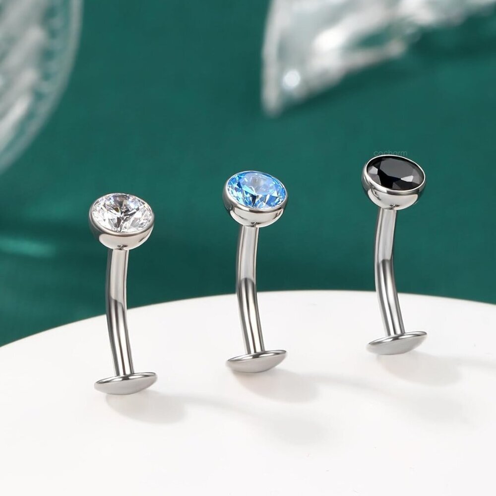 Solid Titanium Belly Button Ring 14g Internally T… - image 7